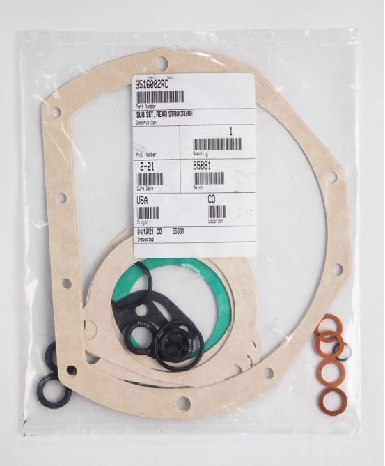 Subset, gasket kit for the rear structure